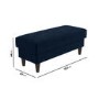 Large Navy Velvet Footstool - Idris