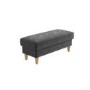 Large Grey Velvet Footstool - Idris