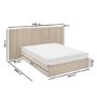 Beige Velvet Double Ottoman Bed with Wide Headboard - Iman