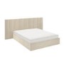 Beige Velvet King Size Ottoman Bed with Wide Headboard - Iman