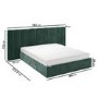 Green Velvet King Size Ottoman Bed with Wide Headboard - Iman