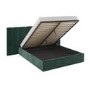 Green Velvet King Size Ottoman Bed with Wide Headboard - Iman