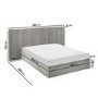 Grey Velvet Double Ottoman Bed with Wide Headboard - Iman