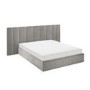 Grey Velvet King Size Ottoman Bed with Wide Headboard - Iman