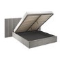 Grey Velvet King Size Ottoman Bed with Wide Headboard - Iman