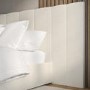 Off White Fabric King Size Ottoman Bed with Wide Headboard - Iman