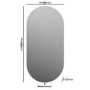 Oval Backlit Heated Bathroom Mirror with Lights 500 x 1000mm - Irena