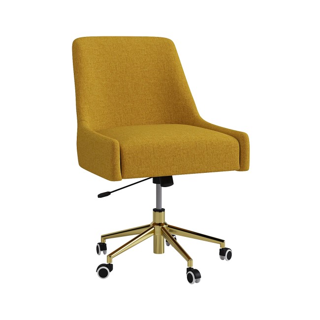 Mustard Fabric Swivel Armless Office Chair - Iris