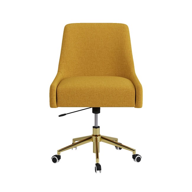 Mustard Fabric Swivel Armless Office Chair - Iris