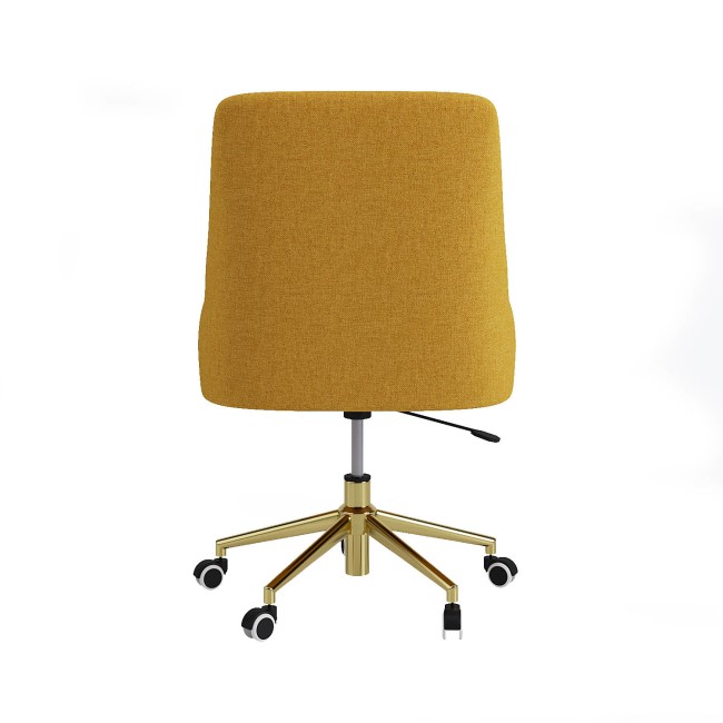 Mustard Fabric Swivel Armless Office Chair - Iris