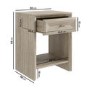 ONLY OPENED - Modern Wide Tall White Wash Oak Bedside Table with Drawer - Jax