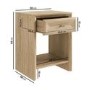 Modern Wide Tall White Wash Oak Bedside Table with Drawer - Jax