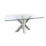 Large Rectangle Glass Top Chrome Dining Table - Seats 6 - Jade Boutique