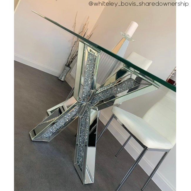 Large Rectangle Glass Top Chrome Dining Table - Seats 6 - Jade Boutique