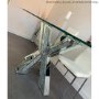 Large Rectangle Glass Top Chrome Dining Table - Seats 6 - Jade Boutique