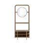 Eucalyptus Wood Hall Tree with Mirror and Shoe Rack - Joana