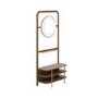 Eucalyptus Wood Hall Tree with Mirror and Shoe Rack - Joana