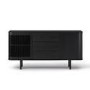 Large Black Curved Wooden Sideboard with Drawers - Jarel