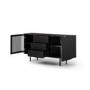 Large Black Curved Wooden Sideboard with Drawers - Jarel