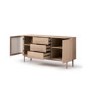 Large Light Oak Curved Sideboard with Drawers - Jarel