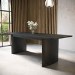 Large Black Oak Extendable Dining Table - Seats 6 - 8 - Jarel