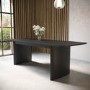 Large Black Oak Extendable Dining Table - Seats 6 - 8 - Jarel