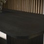 Large Black Oak Extendable Dining Table - Seats 6 - 8 - Jarel