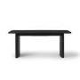 Large Black Oak Extendable Dining Table - Seats 6 - 8 - Jarel