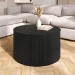 Round Black Oak Coffee Table with Storage - Jarel