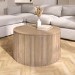 Round Oak Coffee Table with Storage - Jarel