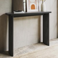 Slim & Narrow Black Oak Console Table - Jarel