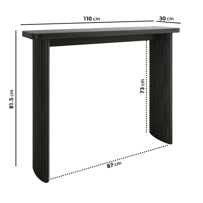 Slim & Narrow Black Oak Console Table - Jarel