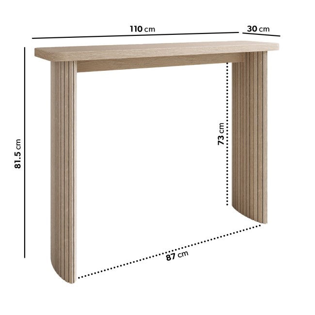 Slim & Narrow Light Oak Console Table - Jarel