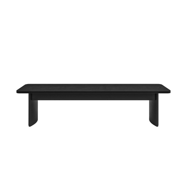 Large Black Oak Dining Bench with Fluted Legs  -  180cm  -  Seats 3  -  Jarel