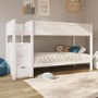 Bunk Bed with Stairs and Storage in White - Jaycee