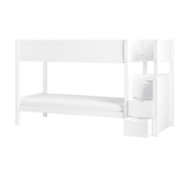 Bunk Bed with Stairs and Storage in White - Jaycee