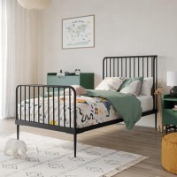 Kids Single Black Metal Bed Frame - Jackson