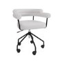 Cream Boucle Swivel Office Chair with Arms - Jules