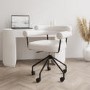 Cream Boucle Swivel Office Chair with Arms - Jules