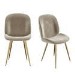 Set of 2 Mink Velvet Dining Chairs with Gold Legs- Jenna