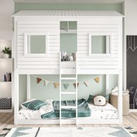 House Bunk Bed in White - Jasper