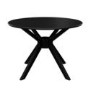 Small Round Black Wooden Dining Table - Seats 4 - Karie