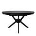 Large Black Wooden Extendable Round to Oval Dining Table - Seats 4 - 6 - Karie