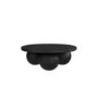 Black Round Coffee Table with Ball Feet - Kenji