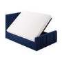 Navy Blue Velvet King Size Side-Lift Ottoman Bed - Khloe