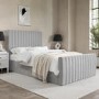 Grey Velvet Double Side-Lift Ottoman Bed - Khloe