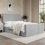 Grey Velvet King Size Side-Lift Ottoman Bed - Khloe