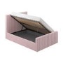 Pink Velvet Double Side-Lift Ottoman Bed - Khloe