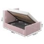 Pink Velvet Double Side-Lift Ottoman Bed - Khloe