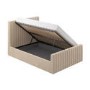 Beige Velvet Small Double Side-Lift Ottoman Bed - Khloe